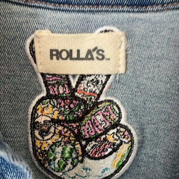 Free People Rolla’s Have A Nice Day Retro Embroidered Denim Jacket – Small - Picture 5 of 7
